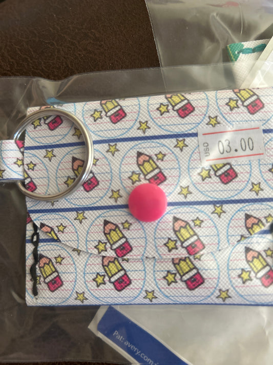 Pencil and stars coin purse