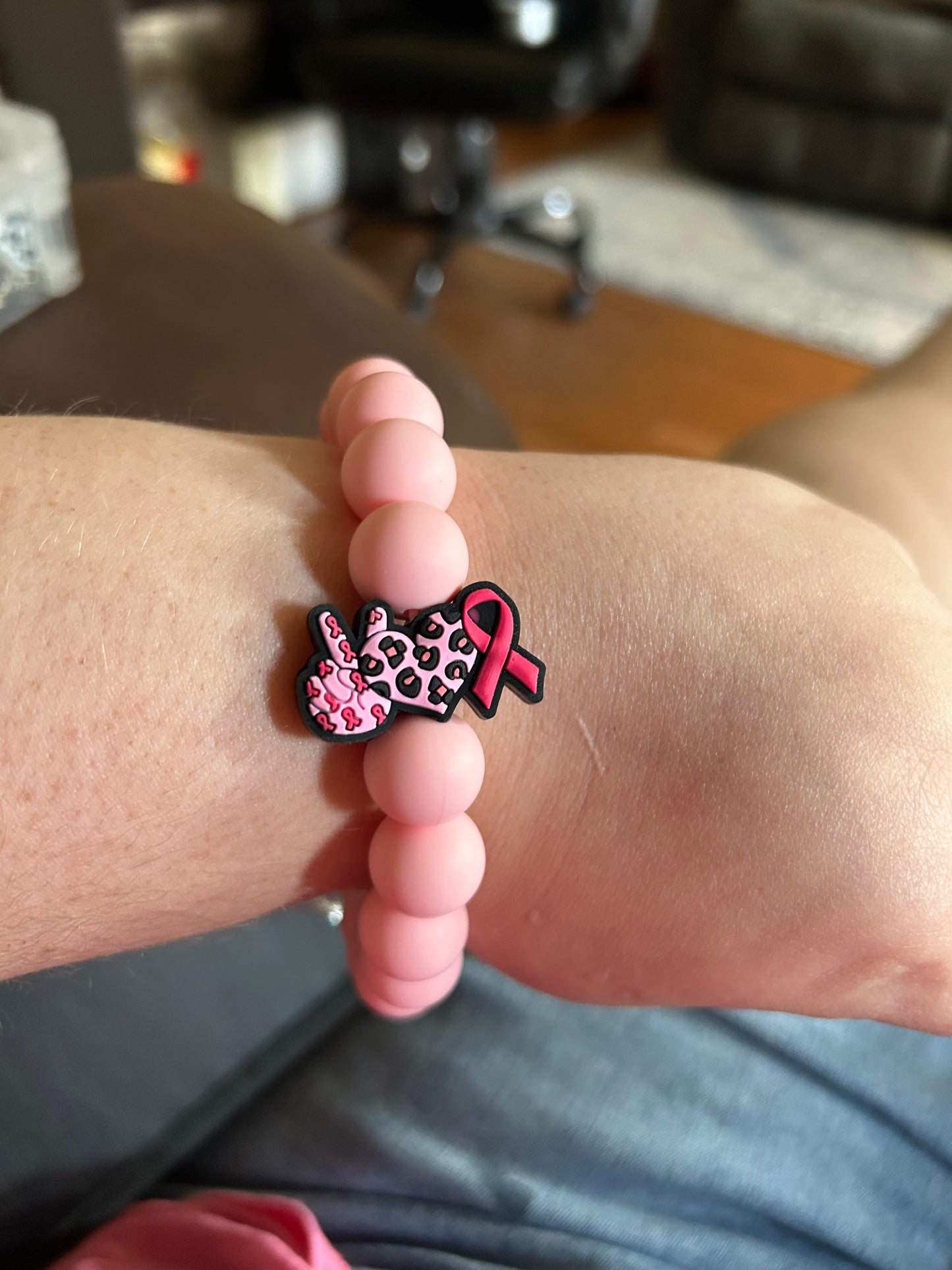 Breast cancer awareness wristlet