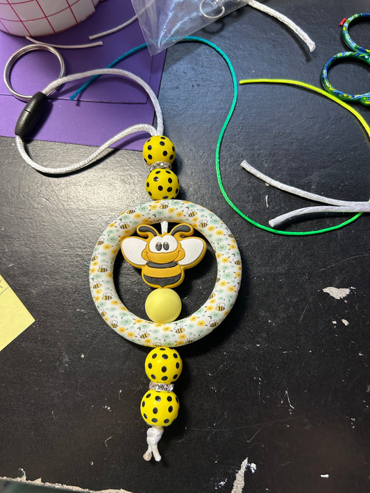 Buzzing bee car charm