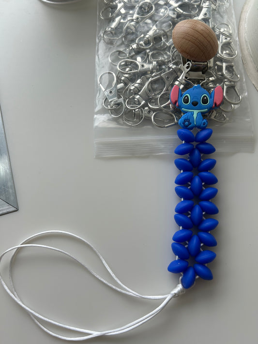 Stitch pacifier clip