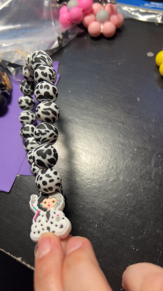 Cruella Devil tear drop wristlet