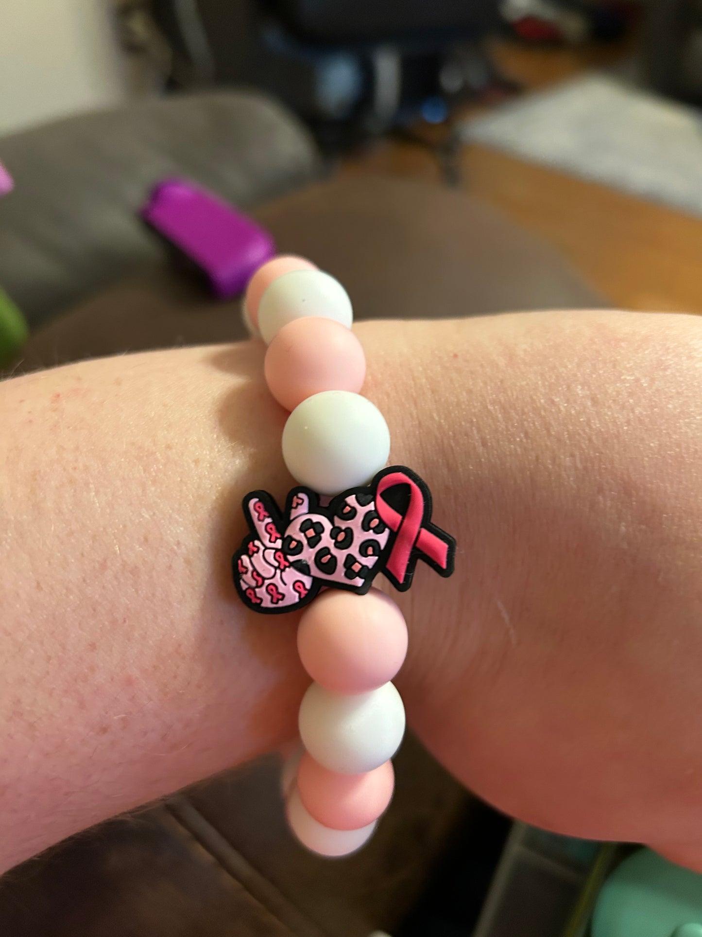 Breast cancer awareness wristlet