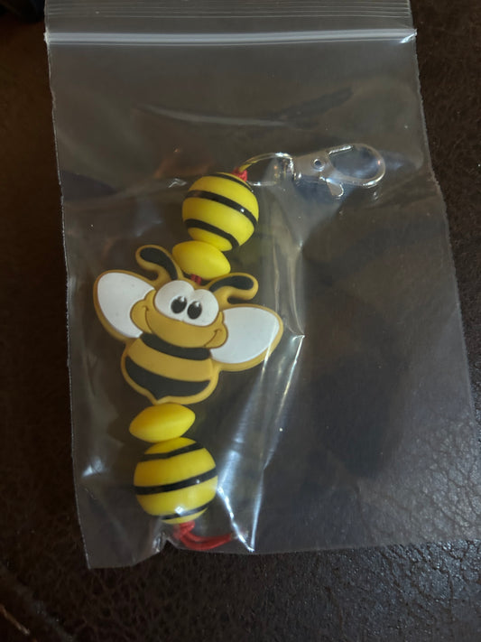 Buzzing bee 2 keychain charm