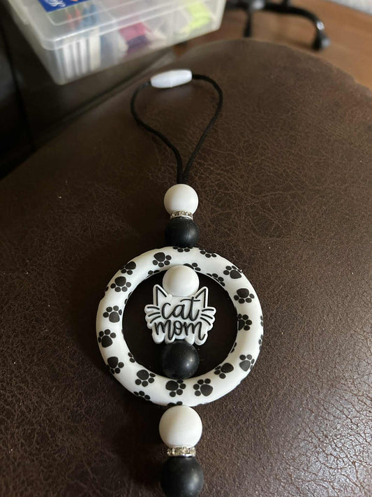 Cat mom car charm